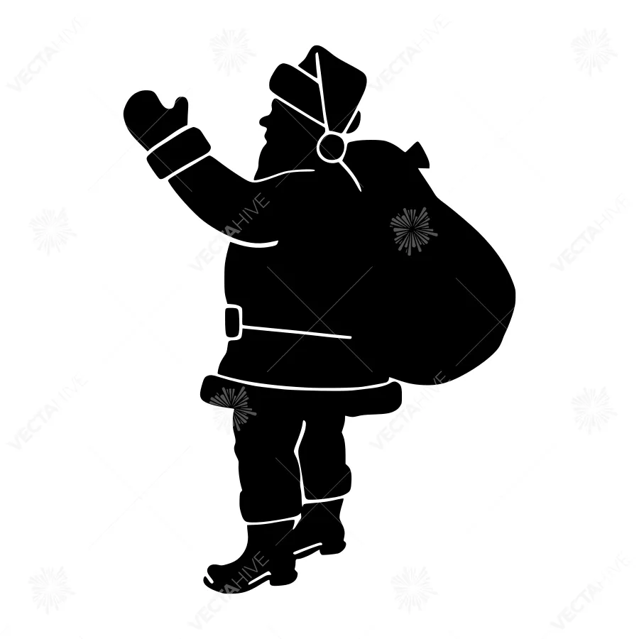 Silhouette Santa Claus Gift Sack