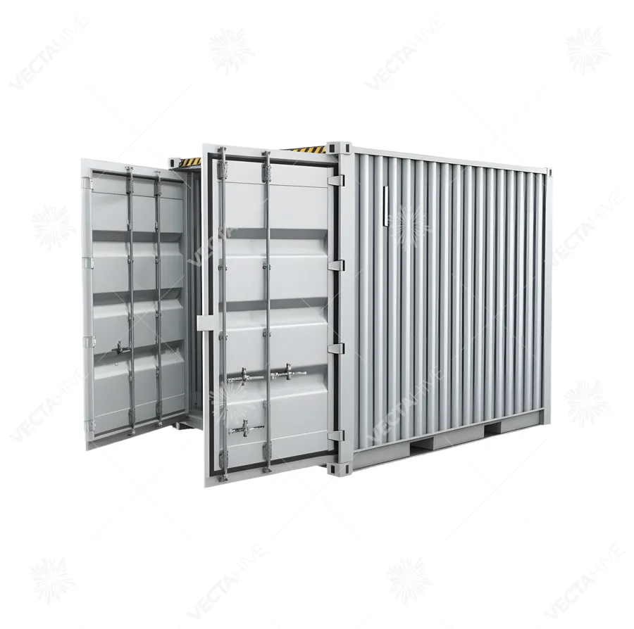Open Shipping Container - White Industrial Storage