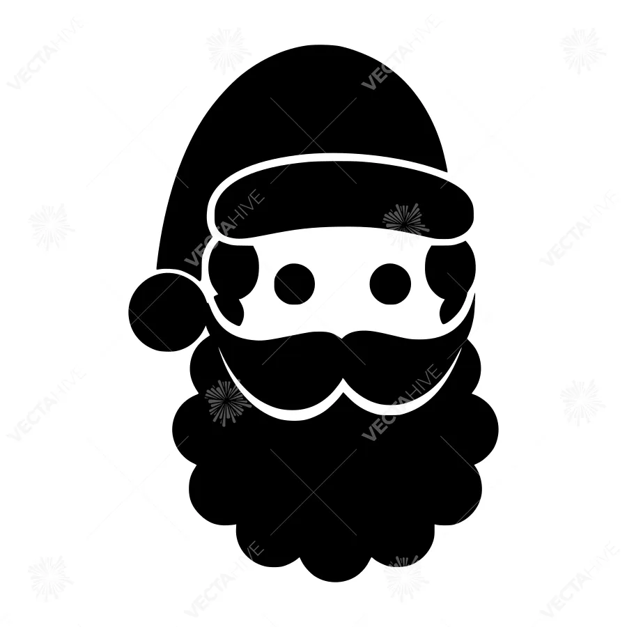 Black Santa Silhouette Icon