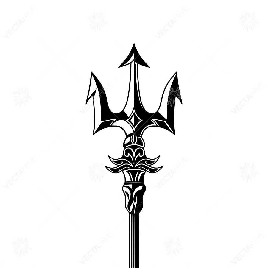 Black Trident Icon - Nautical Symbol