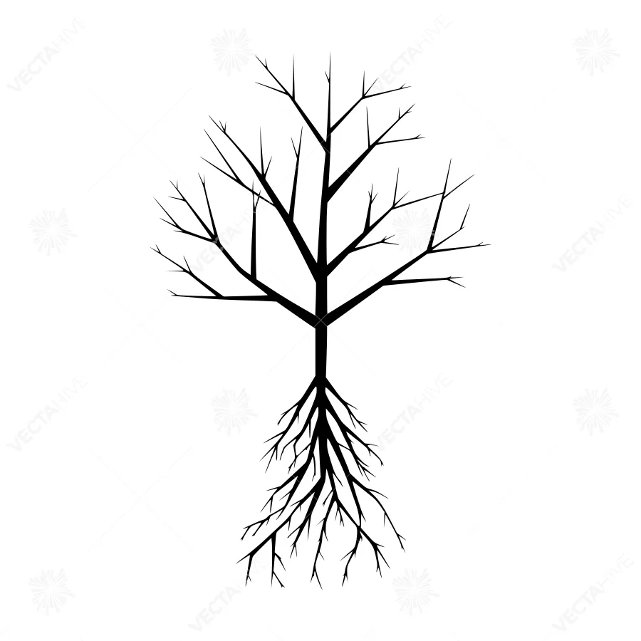 Bare Tree Silhouette - Minimalist Branch Design