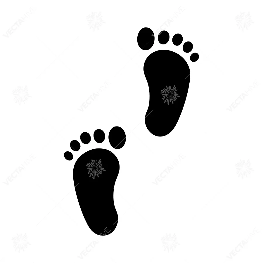Footprints Silhouette Vector Icon