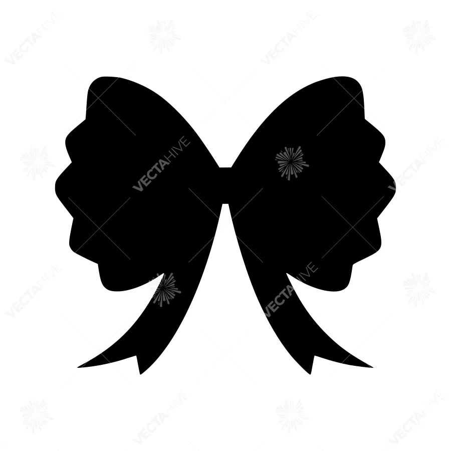 Black Ribbon Bow Icon - Vector Illustration