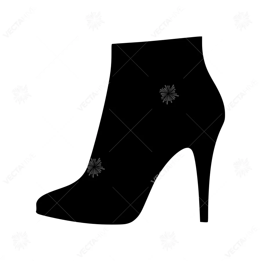 Black High Heel Boot Silhouette