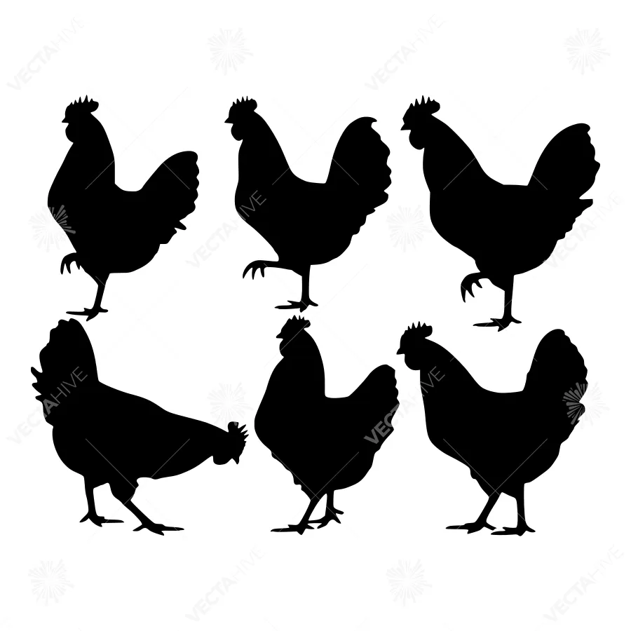 Chicken Silhouettes - Farm Animal Collection