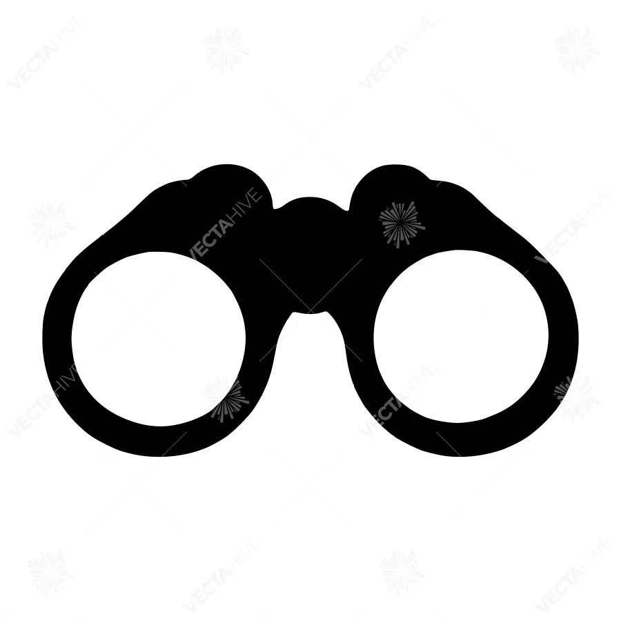 Black Binoculars Silhouette Vector Icon