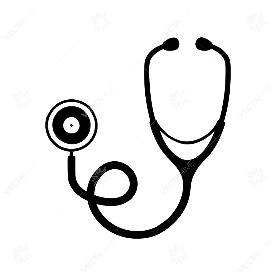 Black Medical Stethoscope Icon