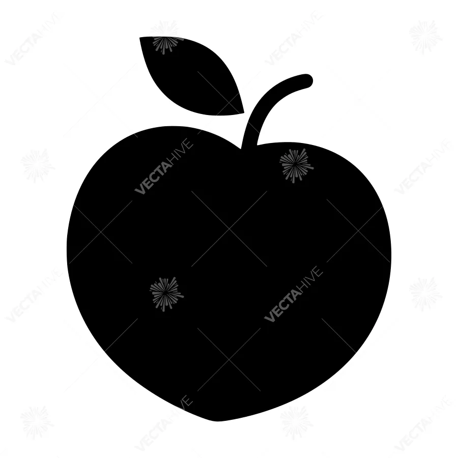 Apple Icon - Simple Black Outline