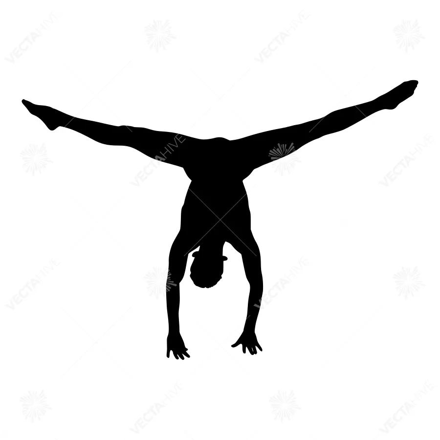 Gymnast Silhouette - Handstand Vector