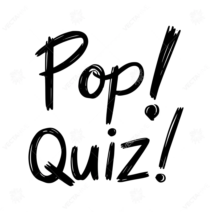 Hand-Drawn Pop Quiz Typography Illustration