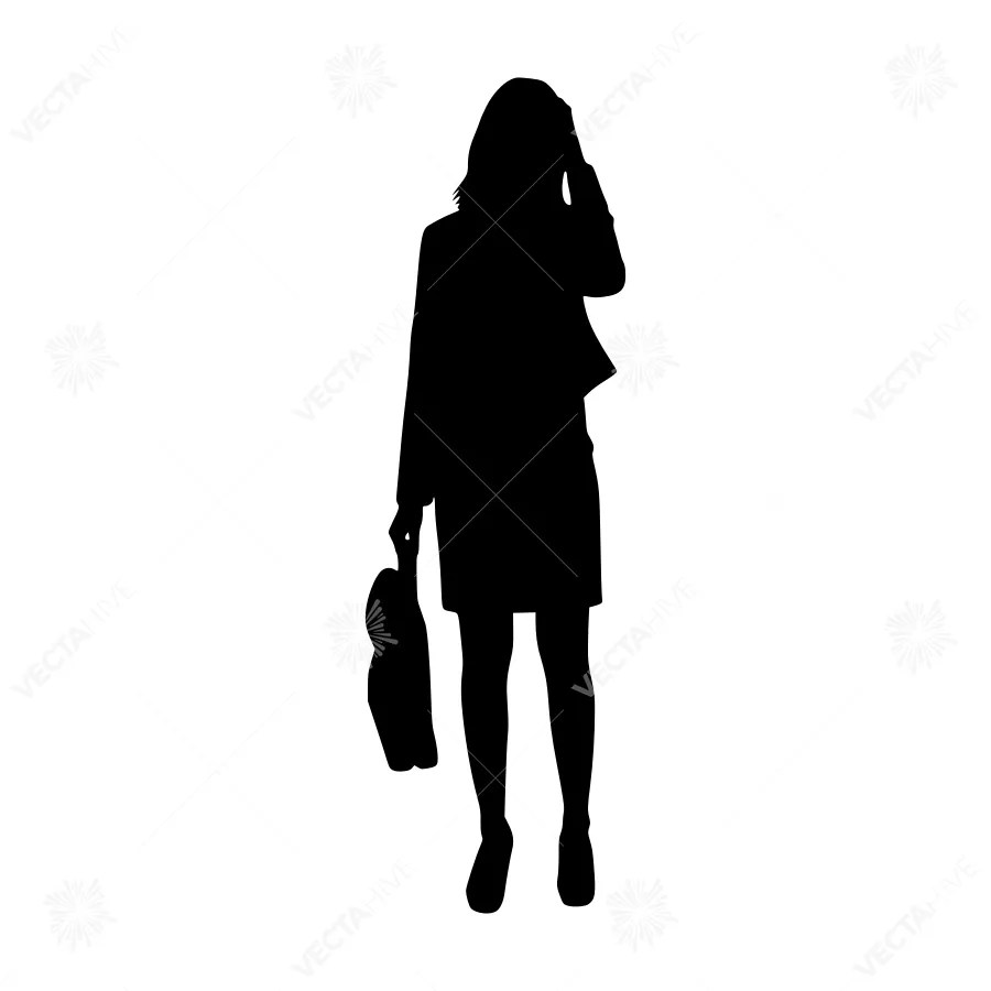 Silhouette Business Woman Walking