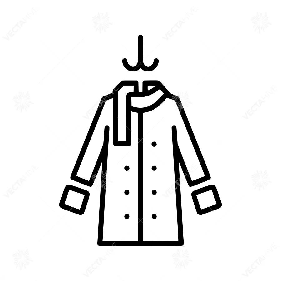 Line Art Coat Icon - Minimalist Fashion Illustration
