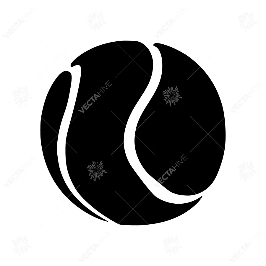 Black Tennis Ball Silhouette