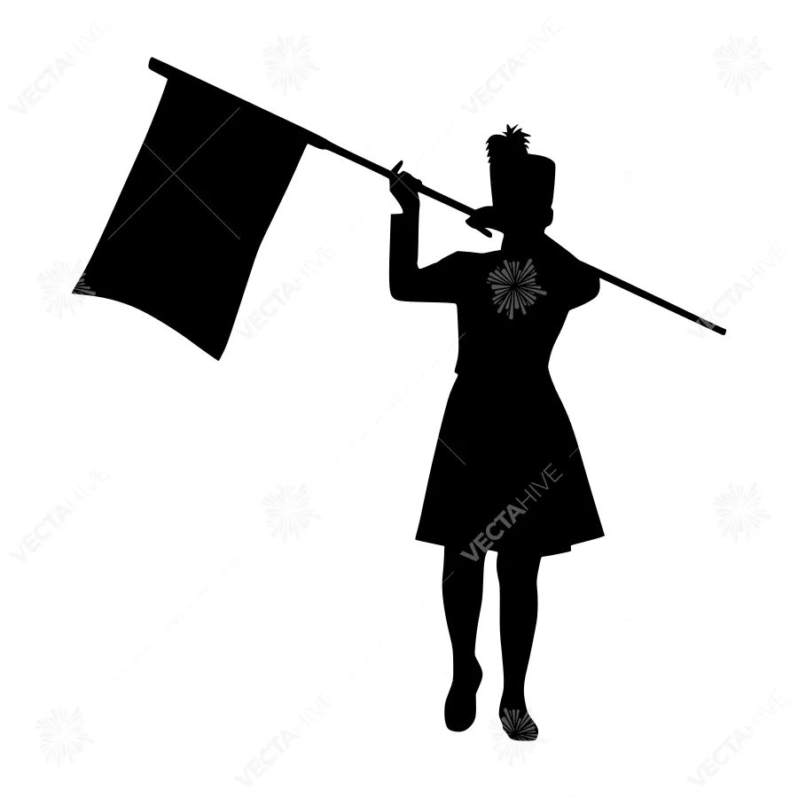 Flag Bearer Silhouette Vector Illustration