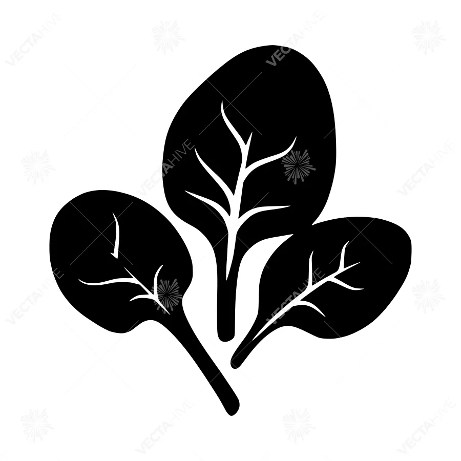 Black Leaf Icon - Minimalist Plant Vector