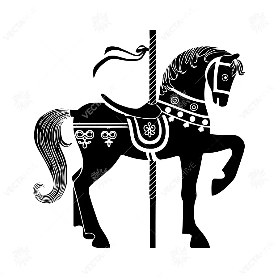 Vintage Carousel Horse Silhouette