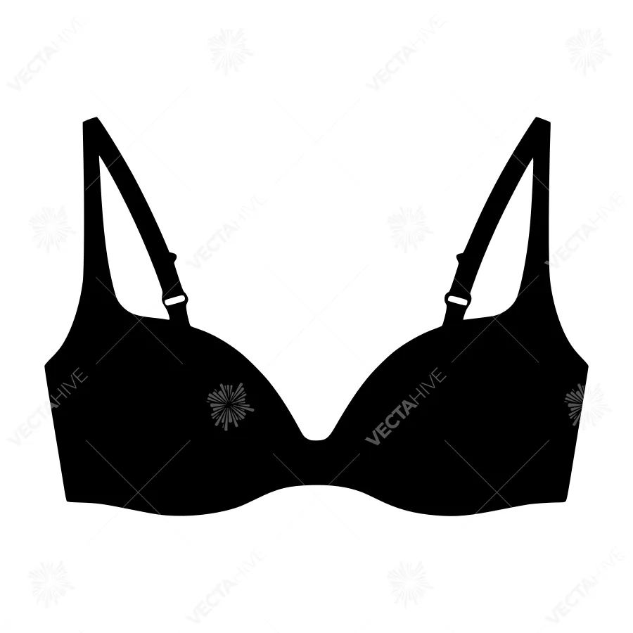 Silhouette Bra - Black Vector Illustration