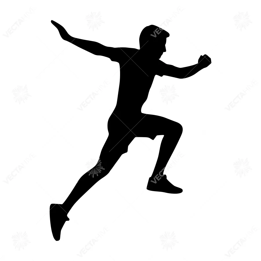 Silhouette Runner - Dynamic Action Pose