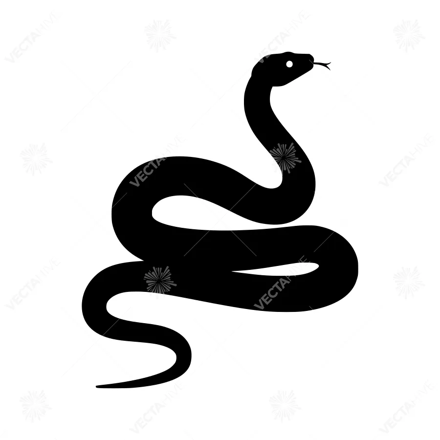 Black Snake Silhouette Vector Graphic