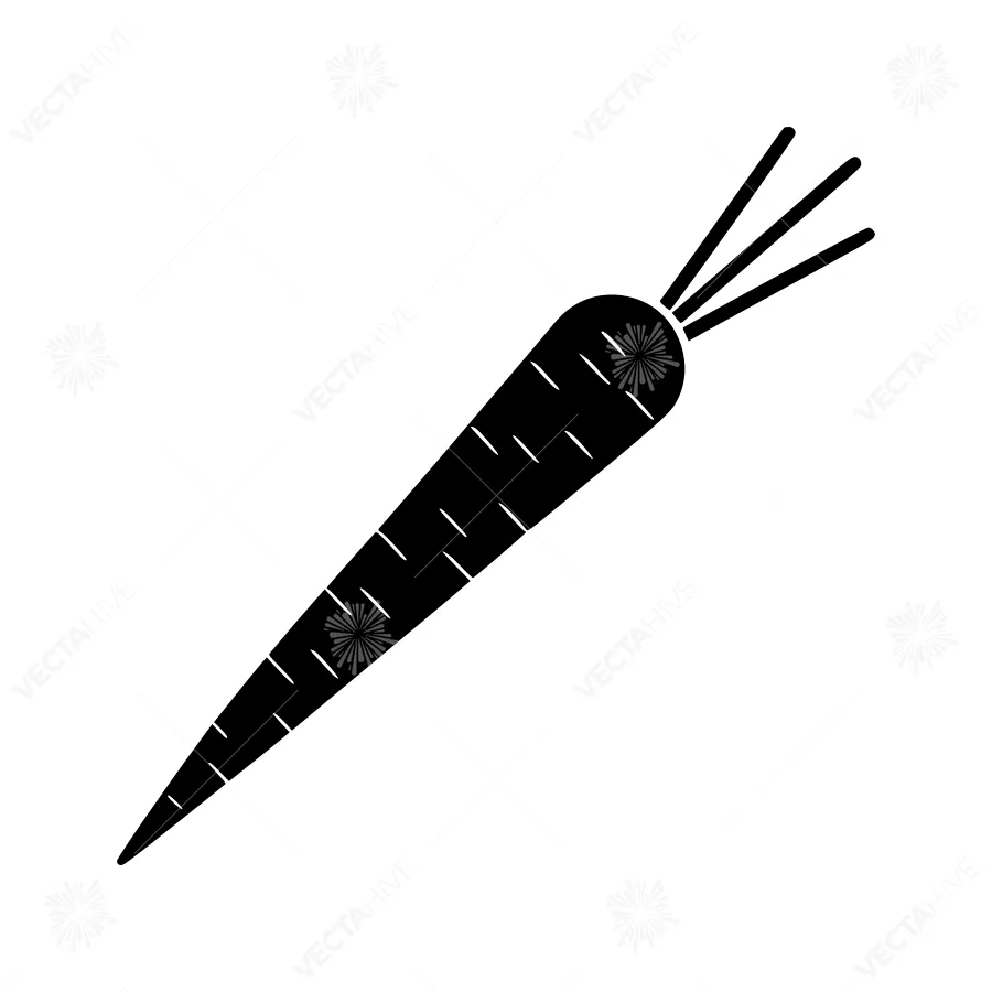 Black Carrot Icon - Vegetable Illustration