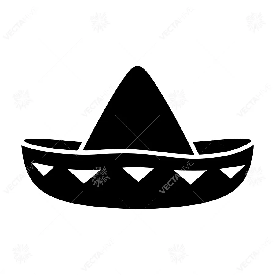 Mexican Sombrero Icon - Vector Illustration