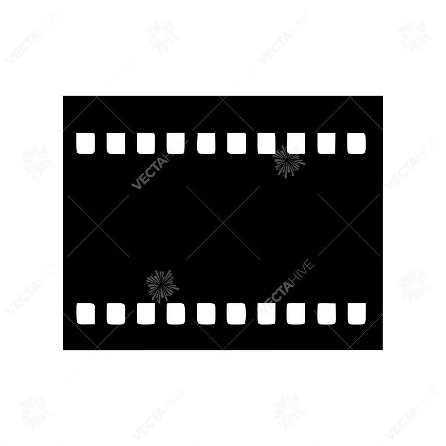 Film Strip Icon - Black on White