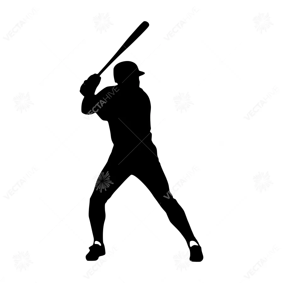 Baseball Player Silhouette - Action Shot