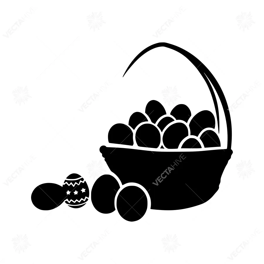 Black Easter Basket Silhouette