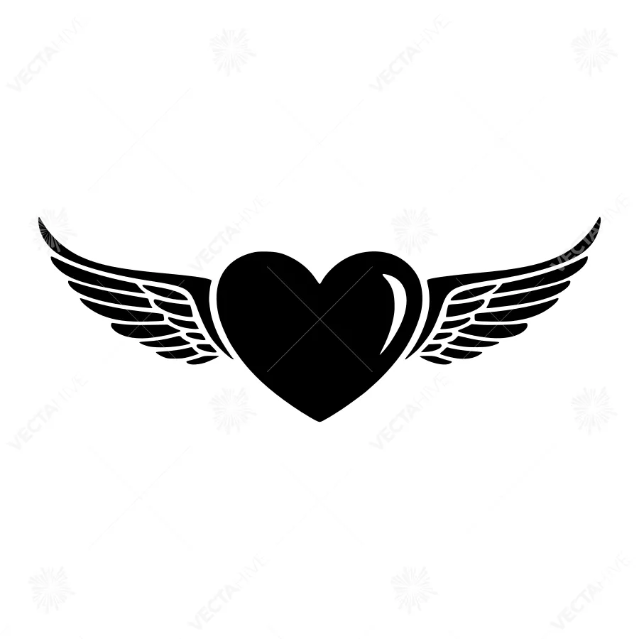 Heart with Wings - Vector Graphic