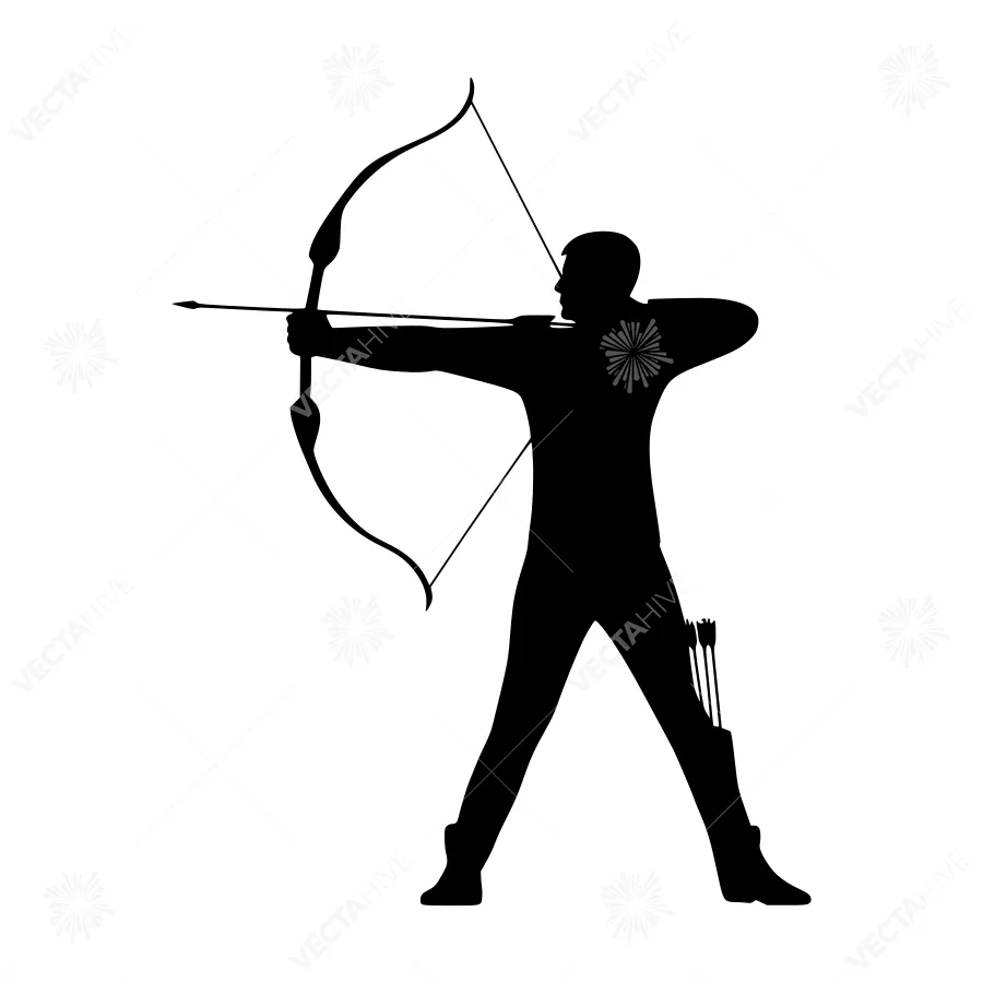 Archer Silhouette - Archery Vector Illustration