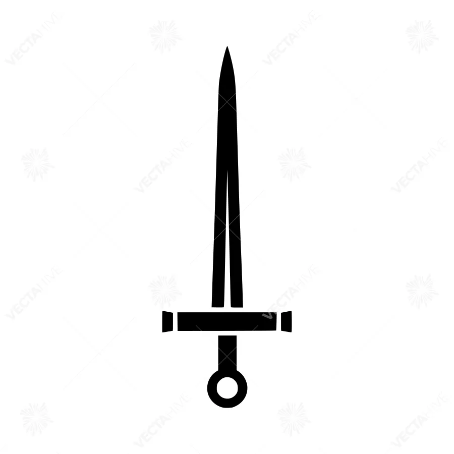 Black Sword Icon - Medieval Weapon Vector