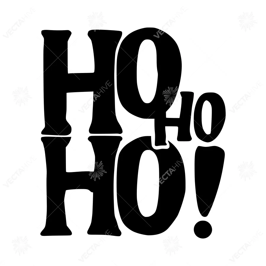 Black & White Christmas Ho Ho Ho Graphic