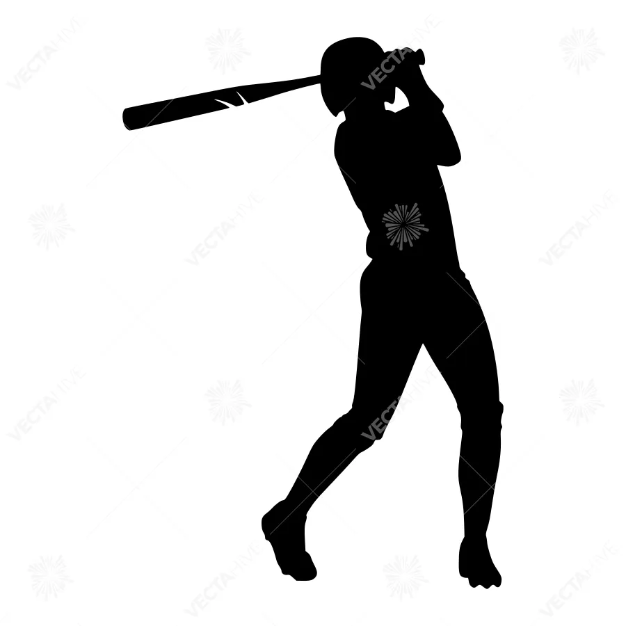 Baseball Player Silhouette - Action Shot