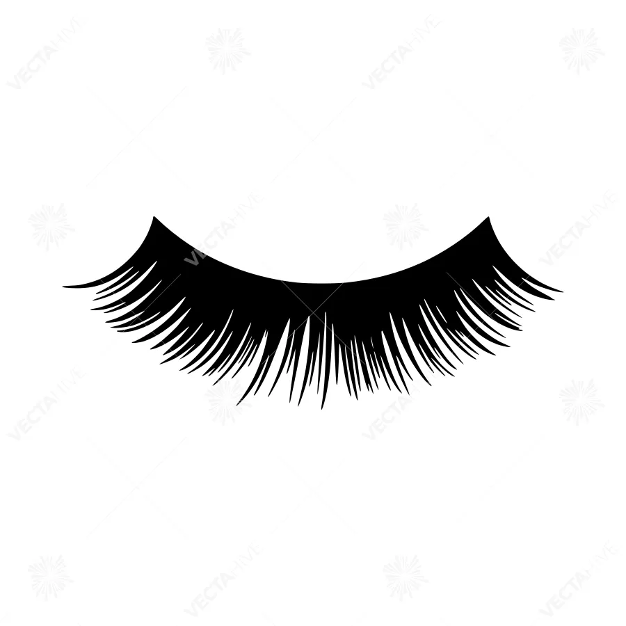 Black Eyelash Vector Icon - Isolated