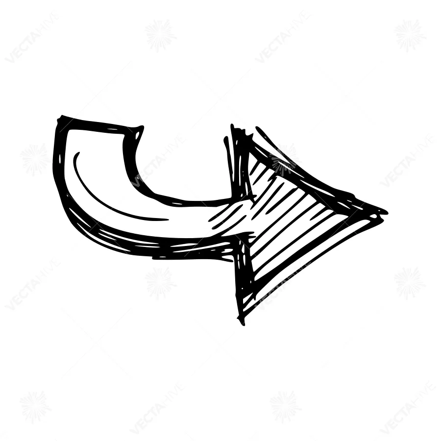 Hand Drawn Arrow Icon - Sketch Style