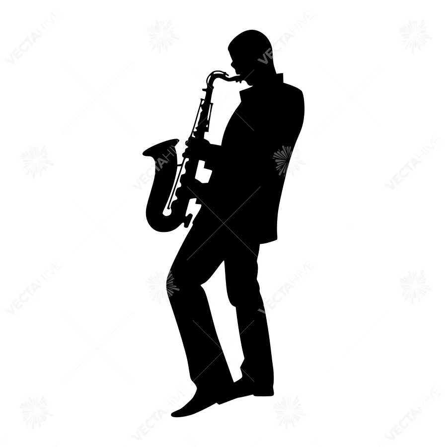 Silhouette Saxophonist - Black Music Icon