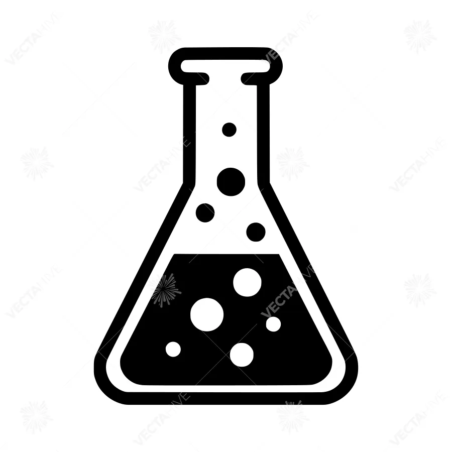 Laboratory Flask Icon - Scientific Illustration