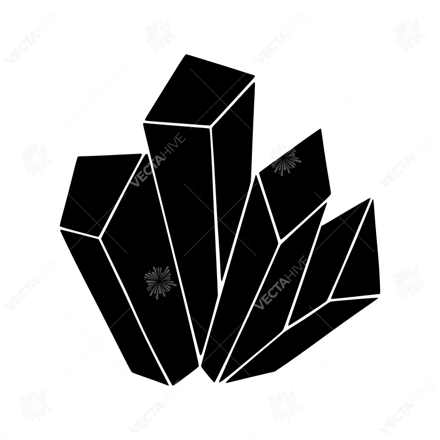 Black Crystal Icon - Geometric Design