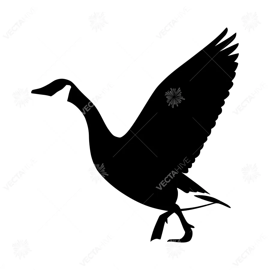 Black Silhouette Goose Flying