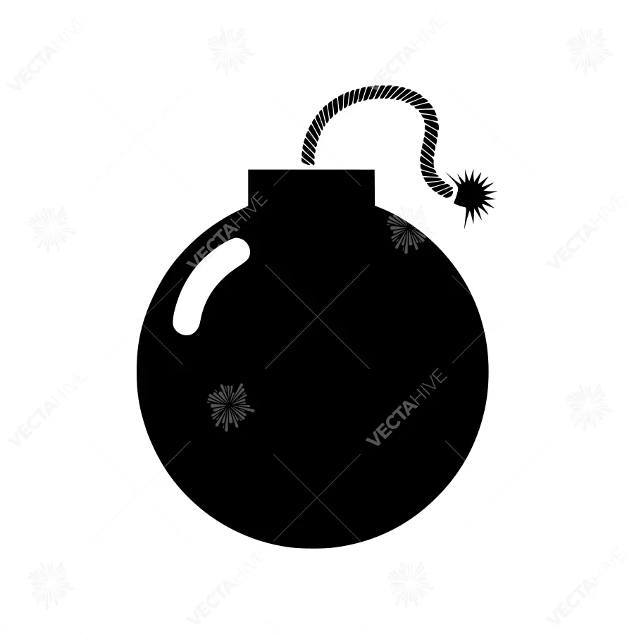 Black Bomb Icon - Vector Illustration