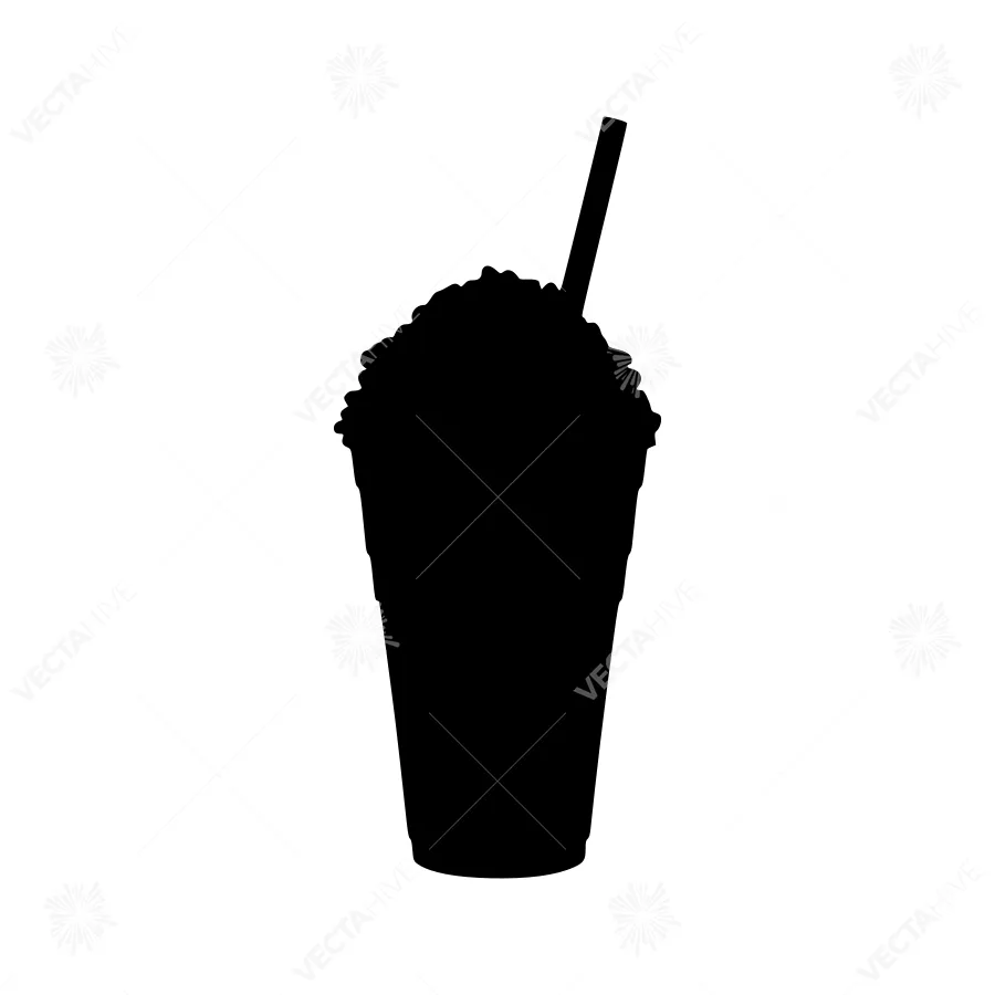 Silhouette Cup with Straw - Drink Icon