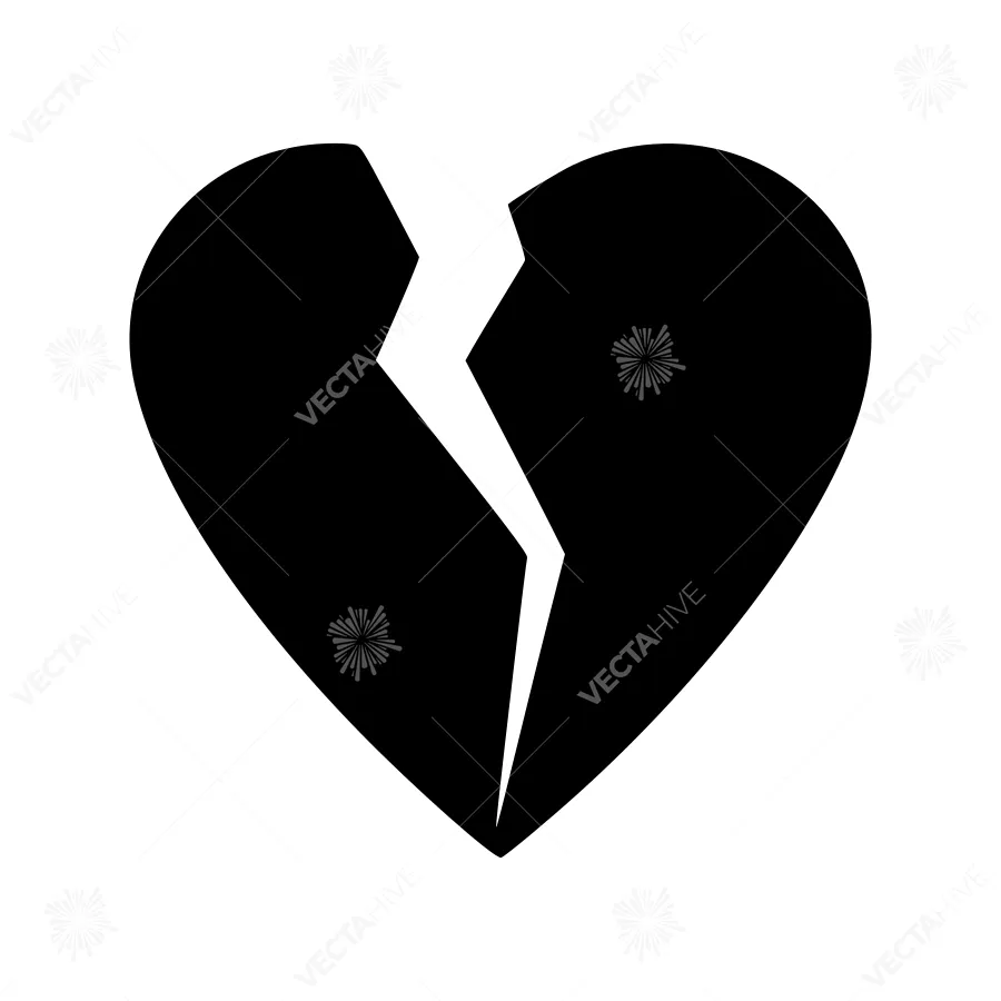 Broken Heart Icon - Vector Illustration