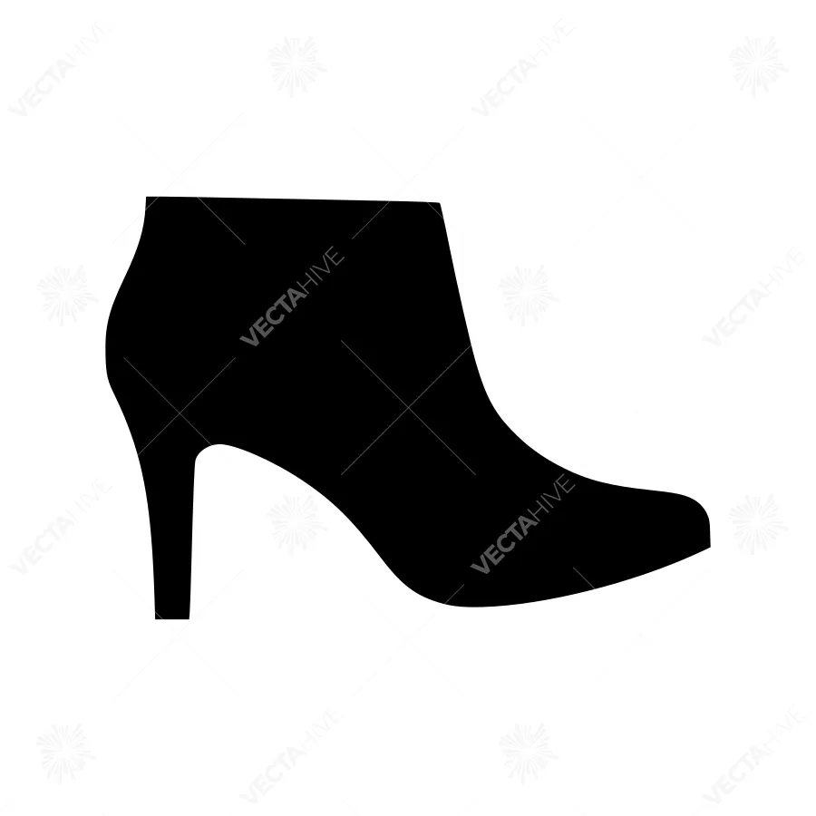 Black Ankle Boot Silhouette Icon