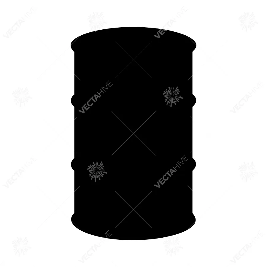 Black Barrel Silhouette Vector Illustration
