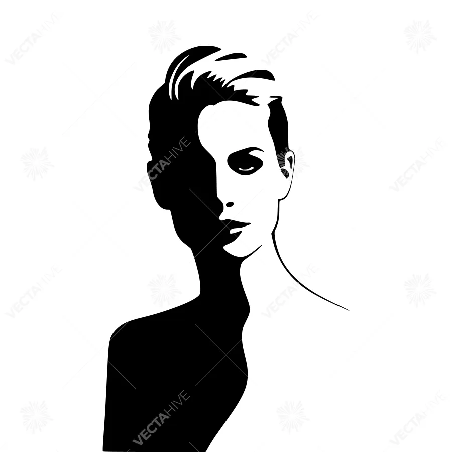 Silhouette Woman Portrait - Minimalist Design