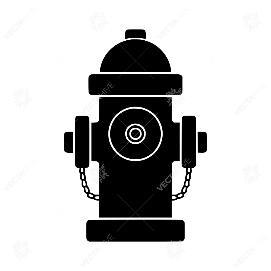 Fire Hydrant Icon - Black Silhouette