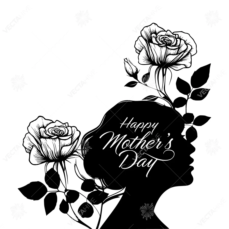 Mother’s Day Silhouette with Roses