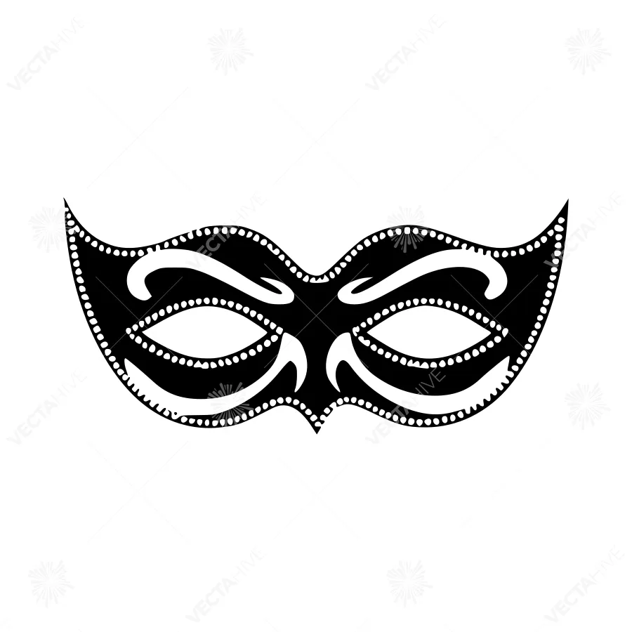 Black Masquerade Mask Vector Illustration