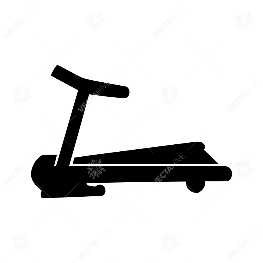 Black Treadmill Silhouette Icon