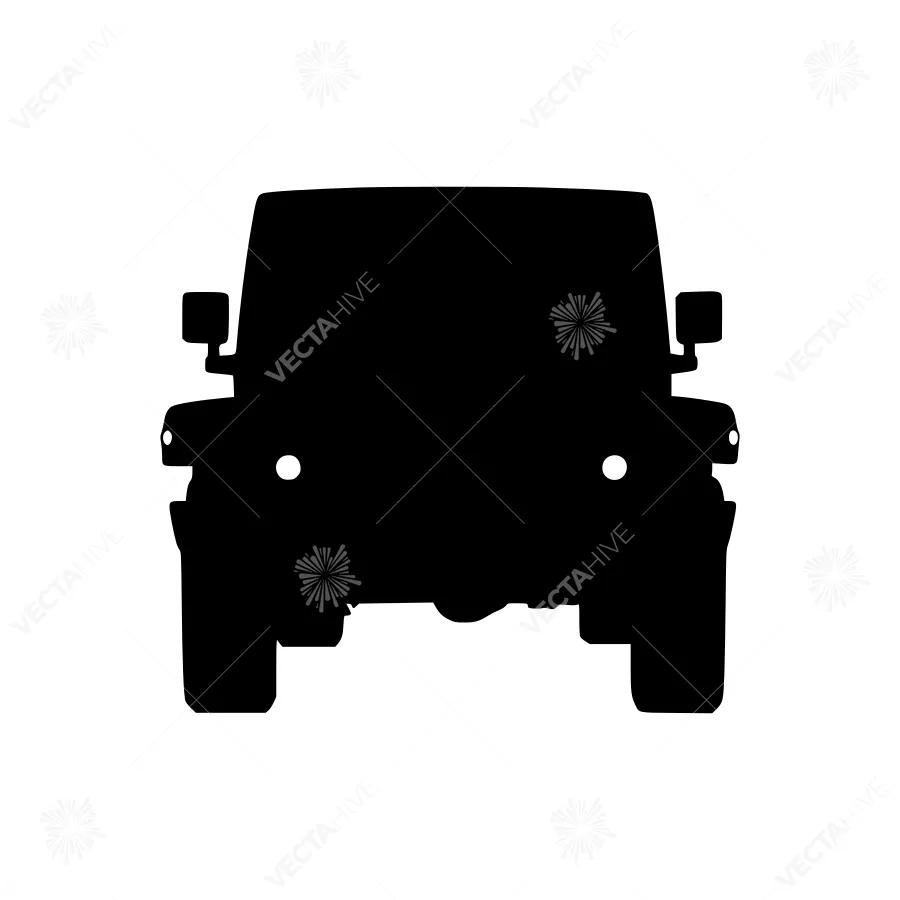 Black SUV Silhouette Vector Illustration